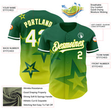 Laden Sie das Bild in den Galerie-Viewer, Custom Kelly Green White-Neon Yellow 3D Pattern Design Gradient Style Twinkle Star Authentic Baseball Jersey