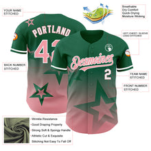 Load image into Gallery viewer, Custom Kelly Green Medium Pink-White 3D Pattern Design Gradient Style Twinkle Star Authentic Baseball Jersey
