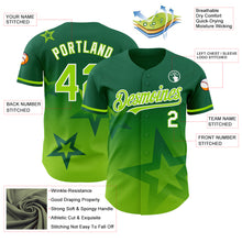 Laden Sie das Bild in den Galerie-Viewer, Custom Kelly Green Neon Green-White 3D Pattern Design Gradient Style Twinkle Star Authentic Baseball Jersey