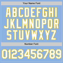 Charger l'image dans la galerie, Custom Light Blue White-Yellow 3D Pattern Design Gradient Style Twinkle Star Authentic Baseball Jersey