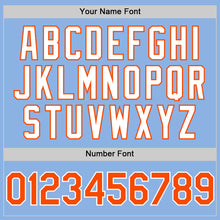 Загрузить изображение в средство просмотра галереи, Custom Light Blue Orange-White 3D Pattern Design Gradient Style Twinkle Star Authentic Baseball Jersey