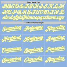 Charger l'image dans la galerie, Custom Light Blue White-Neon Yellow 3D Pattern Design Gradient Style Twinkle Star Authentic Baseball Jersey