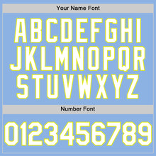 Charger l'image dans la galerie, Custom Light Blue White-Neon Yellow 3D Pattern Design Gradient Style Twinkle Star Authentic Baseball Jersey