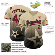 Load image into Gallery viewer, Custom Cream Crimson-Black 3D Pattern Design Gradient Style Twinkle Star Authentic Baseball Jersey