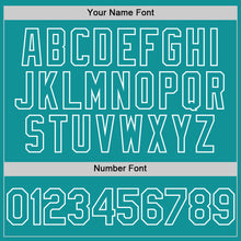 Load image into Gallery viewer, Custom White Teal 3D Pattern Design Gradient Style Twinkle Star Authentic Baseball Jersey