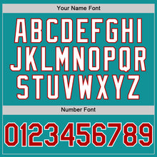 Charger l'image dans la galerie, Custom Teal Red-White 3D Pattern Design Gradient Style Twinkle Star Authentic Baseball Jersey