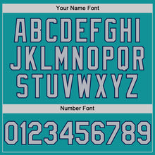 Load image into Gallery viewer, Custom Teal Gray-Navy 3D Pattern Design Gradient Style Twinkle Star Authentic Baseball Jersey