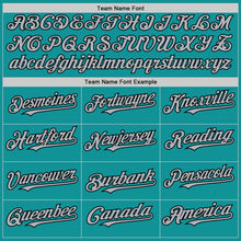 Laden Sie das Bild in den Galerie-Viewer, Custom Teal Gray-Black 3D Pattern Design Gradient Style Twinkle Star Authentic Baseball Jersey