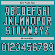 Laden Sie das Bild in den Galerie-Viewer, Custom Teal Gray-Black 3D Pattern Design Gradient Style Twinkle Star Authentic Baseball Jersey