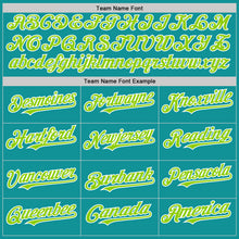 Charger l'image dans la galerie, Custom Teal Neon Green-White 3D Pattern Design Gradient Style Twinkle Star Authentic Baseball Jersey