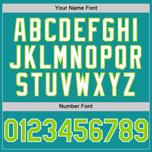 Charger l'image dans la galerie, Custom Teal Neon Green-White 3D Pattern Design Gradient Style Twinkle Star Authentic Baseball Jersey