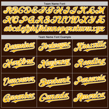 Charger l'image dans la galerie, Custom Brown Gold-White 3D Pattern Design Gradient Style Twinkle Star Authentic Baseball Jersey