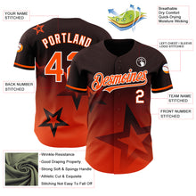 Charger l'image dans la galerie, Custom Brown Orange-White 3D Pattern Design Gradient Style Twinkle Star Authentic Baseball Jersey