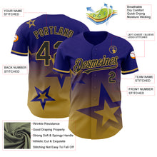 Load image into Gallery viewer, Custom Dark Purple Black-Old Gold 3D Pattern Design Gradient Style Twinkle Star Authentic Baseball Jersey