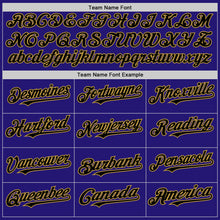 Load image into Gallery viewer, Custom Dark Purple Black-Old Gold 3D Pattern Design Gradient Style Twinkle Star Authentic Baseball Jersey