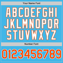 Load image into Gallery viewer, Custom Sky Blue Orange-White 3D Pattern Design Gradient Style Twinkle Star Authentic Baseball Jersey