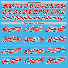 Charger l'image dans la galerie, Custom Sky Blue Red-White 3D Pattern Design Gradient Style Twinkle Star Authentic Baseball Jersey