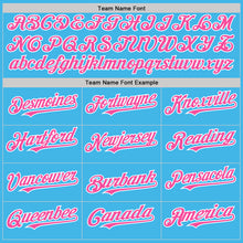 Charger l'image dans la galerie, Custom Sky Blue Pink-White 3D Pattern Design Gradient Style Twinkle Star Authentic Baseball Jersey