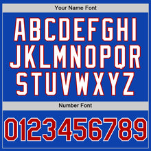 Laden Sie das Bild in den Galerie-Viewer, Custom Thunder Blue Red-White 3D Pattern Design Gradient Style Twinkle Star Authentic Baseball Jersey