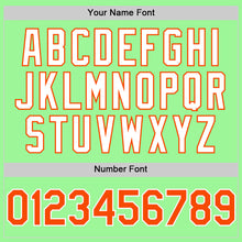 Laden Sie das Bild in den Galerie-Viewer, Custom Pea Green Orange-White 3D Pattern Design Gradient Style Twinkle Star Authentic Baseball Jersey