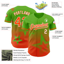 Load image into Gallery viewer, Custom Aurora Green Orange-White 3D Pattern Design Gradient Style Twinkle Star Authentic Baseball Jersey