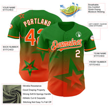 Charger l'image dans la galerie, Custom Grass Green Orange-White 3D Pattern Design Gradient Style Twinkle Star Authentic Baseball Jersey
