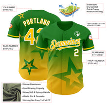 Charger l'image dans la galerie, Custom Grass Green Yellow-White 3D Pattern Design Gradient Style Twinkle Star Authentic Baseball Jersey