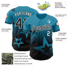 Laden Sie das Bild in den Galerie-Viewer, Custom Panther Blue Black-White 3D Pattern Design Gradient Style Twinkle Star Authentic Baseball Jersey