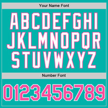 Laden Sie das Bild in den Galerie-Viewer, Custom Aqua Pink-White 3D Pattern Design Gradient Style Twinkle Star Authentic Baseball Jersey