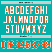 Laden Sie das Bild in den Galerie-Viewer, Custom Aqua Orange-White 3D Pattern Design Gradient Style Twinkle Star Authentic Baseball Jersey