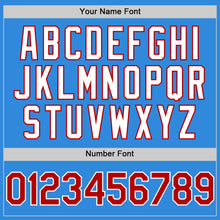 Charger l'image dans la galerie, Custom Electric Blue Red-White 3D Pattern Design Gradient Style Twinkle Star Authentic Baseball Jersey