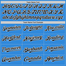 Load image into Gallery viewer, Custom Electric Blue Black-White 3D Pattern Design Gradient Style Twinkle Star Authentic Baseball Jersey