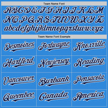 Load image into Gallery viewer, Custom Electric Blue Navy-White 3D Pattern Design Gradient Style Twinkle Star Authentic Baseball Jersey