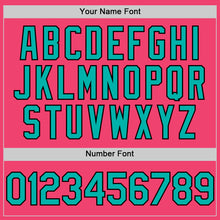 Load image into Gallery viewer, Custom Neon Pink Aqua-Black 3D Pattern Design Gradient Style Twinkle Star Authentic Baseball Jersey