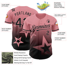 Load image into Gallery viewer, Custom Medium Pink Black 3D Pattern Design Gradient Style Twinkle Star Authentic Baseball Jersey