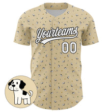 Laden Sie das Bild in den Galerie-Viewer, Custom Cream White-Black 3D Pattern Design Animal Dog Authentic Baseball Jersey