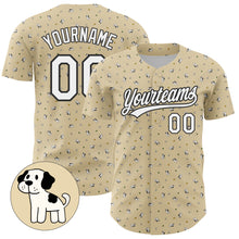 Laden Sie das Bild in den Galerie-Viewer, Custom Cream White-Black 3D Pattern Design Animal Dog Authentic Baseball Jersey