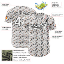 Load image into Gallery viewer, Custom White Black 3D Pattern Design Animal Deer Authentic Baseball Jersey