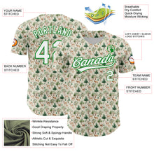 Laden Sie das Bild in den Galerie-Viewer, Custom Cream White-Grass Green 3D Pattern Design Animal Deer Authentic Baseball Jersey