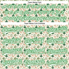 Laden Sie das Bild in den Galerie-Viewer, Custom Cream White-Grass Green 3D Pattern Design Animal Deer Authentic Baseball Jersey