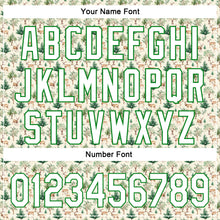 Laden Sie das Bild in den Galerie-Viewer, Custom Cream White-Grass Green 3D Pattern Design Animal Deer Authentic Baseball Jersey