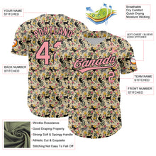 Load image into Gallery viewer, Custom Cream Medium Pink-Black 3D Pattern Design Animal Cat Authentic Baseball Jersey