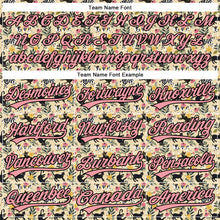 Load image into Gallery viewer, Custom Cream Medium Pink-Black 3D Pattern Design Animal Cat Authentic Baseball Jersey