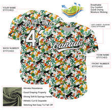 Load image into Gallery viewer, Custom White Black 3D Pattern Design Animal Lion And Leopard Authentic Baseball Jersey