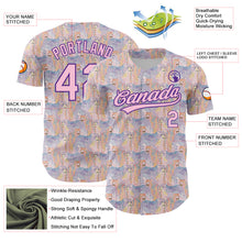 Laden Sie das Bild in den Galerie-Viewer, Custom Light Pink Purple 3D Pattern Design Animal Leopard Authentic Baseball Jersey