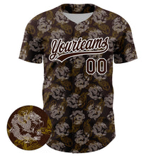 Laden Sie das Bild in den Galerie-Viewer, Custom Brown White 3D Pattern Design Animal Loongfeng Authentic Baseball Jersey