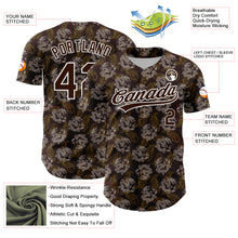 Laden Sie das Bild in den Galerie-Viewer, Custom Brown White 3D Pattern Design Animal Loongfeng Authentic Baseball Jersey