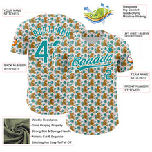 Load image into Gallery viewer, Custom White Teal 3D Pattern Design Animal Leopard Authentic Baseball Jersey