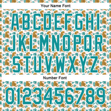 Load image into Gallery viewer, Custom White Teal 3D Pattern Design Animal Leopard Authentic Baseball Jersey