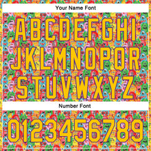 Laden Sie das Bild in den Galerie-Viewer, Custom Pink Yellow-Purple 3D Pattern Design Animal Funny Monster Authentic Baseball Jersey